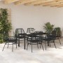 Conjunto de Comedor de Jardín 7 pcs Negro ratán sintético