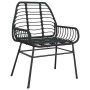 Conjunto de Comedor de Jardín 7 pcs Negro ratán sintético