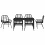 Conjunto de Comedor de Jardín 7 pcs Negro ratán sintético