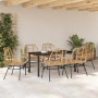 Conjunto de Comedor de Jardín 7 pcs Marrón ratán sintético