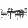Conjunto de Comedor de Jardín 5 pcs Negro ratán sintético
