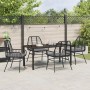 Conjunto de Comedor de Jardín 5 pcs Negro ratán sintético