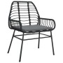 Conjunto de Comedor de Jardín 5 pcs Negro ratán sintético
