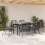 Conjunto de Comedor de Jardín 7 pcs Negro ratán sintético