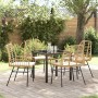 Conjunto de Comedor de Jardín 5 pcs Marrón ratán sintético
