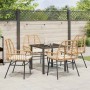 Conjunto de Comedor de Jardín 5 pcs Marrón ratán sintético