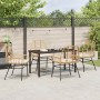 Conjunto de Comedor de Jardín 5 pcs Marrón ratán sintético