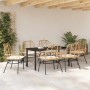Conjunto de Comedor de Jardín 7 pcs Marrón ratán sintético