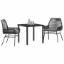 Conjunto de Comedor de Jardín 3 pcs Negro ratán sintético