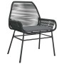 Conjunto de Comedor de Jardín 3 pcs Negro ratán sintético