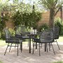 Conjunto de Comedor de Jardín 5 pcs Negro ratán sintético