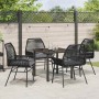 Conjunto de Comedor de Jardín 5 pcs Negro ratán sintético