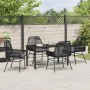 Conjunto de Comedor de Jardín 5 pcs Negro ratán sintético