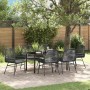 Conjunto de Comedor de Jardín 7 pcs Negro ratán sintético