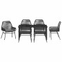 Conjunto de Comedor de Jardín 7 pcs Negro ratán sintético