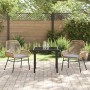 Conjunto de Comedor de Jardín 3 pcs Marrón ratán sintético