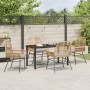 Conjunto de Comedor de Jardín 5 pcs Marrón ratán sintético