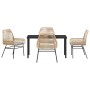 Conjunto de Comedor de Jardín 5 pcs Marrón ratán sintético