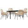 Conjunto de Comedor de Jardín 5 pcs Marrón ratán sintético