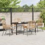 Conjunto de Comedor de Jardín 5 pcs Marrón ratán sintético