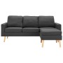 Sofá de 3 plazas con reposapiés de tela gris oscuro by vidaXL, Sofas - Ref: Foro24-288724, Price: 375,26 €, Discount: %
