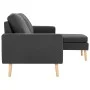 Sofá de 3 plazas con reposapiés de tela gris oscuro by vidaXL, Sofas - Ref: Foro24-288724, Price: 369,61 €, Discount: %