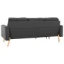 Sofá de 3 plazas con reposapiés de tela gris oscuro by vidaXL, Sofas - Ref: Foro24-288724, Price: 369,61 €, Discount: %
