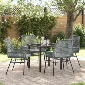 Conjunto de Comedor de Jardín 5 pcs Gris ratán sintético