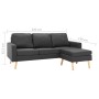 Sofá de 3 plazas con reposapiés de tela gris oscuro by vidaXL, Sofas - Ref: Foro24-288724, Price: 375,26 €, Discount: %