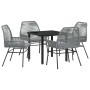 Conjunto de Comedor de Jardín 5 pcs Gris ratán sintético