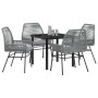 Conjunto de Comedor de Jardín 5 pcs Gris ratán sintético