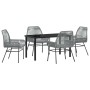Conjunto de Comedor de Jardín 5 pcs Gris ratán sintético
