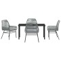 Conjunto de Comedor de Jardín 5 pcs Gris ratán sintético