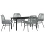Conjunto de Comedor de Jardín 5 pcs Gris ratán sintético