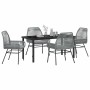 Conjunto de Comedor de Jardín 5 pcs Gris ratán sintético
