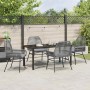 Conjunto de Comedor de Jardín 5 pcs Gris ratán sintético