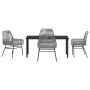 Conjunto de Comedor de Jardín 5 pcs Gris ratán sintético