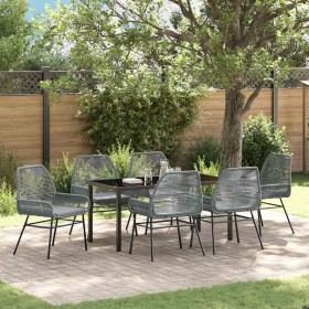 Conjunto de Comedor de Jardín 7 pcs Gris ratán sintético