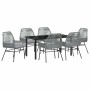 Conjunto de Comedor de Jardín 7 pcs Gris ratán sintético
