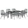 Conjunto de Comedor de Jardín 7 pcs Gris ratán sintético