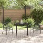 Conjunto de Comedor de Jardín 3 pcs Negro ratán sintético
