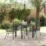 Conjunto de Comedor de Jardín 5 pcs Negro ratán sintético