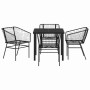 Conjunto de Comedor de Jardín 5 pcs Negro ratán sintético