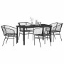 Conjunto de Comedor de Jardín 5 pcs Negro ratán sintético