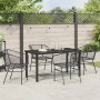 Conjunto de Comedor de Jardín 5 pcs Negro ratán sintético