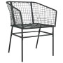 Conjunto de Comedor de Jardín 5 pcs Negro ratán sintético