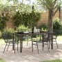 Conjunto de Comedor de Jardín 5 pcs Negro ratán sintético