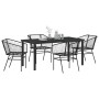 Conjunto de Comedor de Jardín 5 pcs Negro ratán sintético