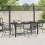 Conjunto de Comedor de Jardín 5 pcs Negro ratán sintético