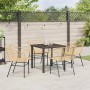 Conjunto de Comedor de Jardín 5 pcs Marrón ratán sintético